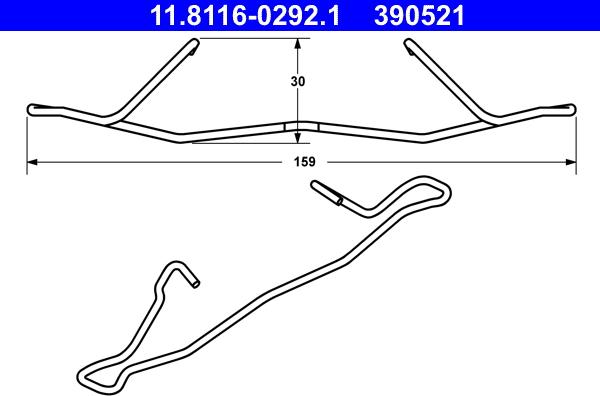 ATE 11.8116-0292.1 - Ressort, étrier de frein cwaw.fr