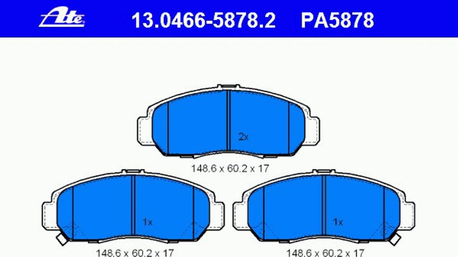 ATE 13.0466-5878.2 - Kit de plaquettes de frein, frein à disque cwaw.fr