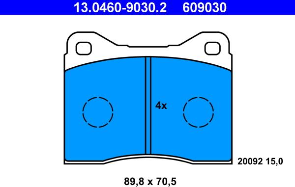 ATE 13.0460-9030.2 - Kit de plaquettes de frein, frein à disque cwaw.fr