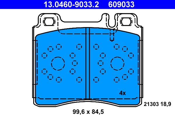 ATE 13.0460-9033.2 - Kit de plaquettes de frein, frein à disque cwaw.fr