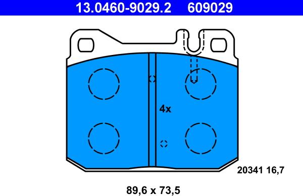 ATE 13.0460-9029.2 - Kit de plaquettes de frein, frein à disque cwaw.fr