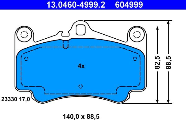 ATE 13.0460-4999.2 - Kit de plaquettes de frein, frein à disque cwaw.fr