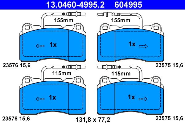 ATE 13.0460-4995.2 - Kit de plaquettes de frein, frein à disque cwaw.fr