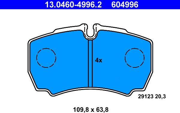 ATE 13.0460-4996.2 - Kit de plaquettes de frein, frein à disque cwaw.fr