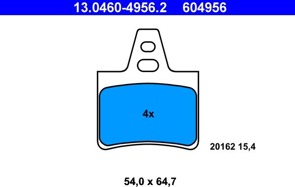 ATE 13.0460-4956.2 - Kit de plaquettes de frein, frein à disque cwaw.fr