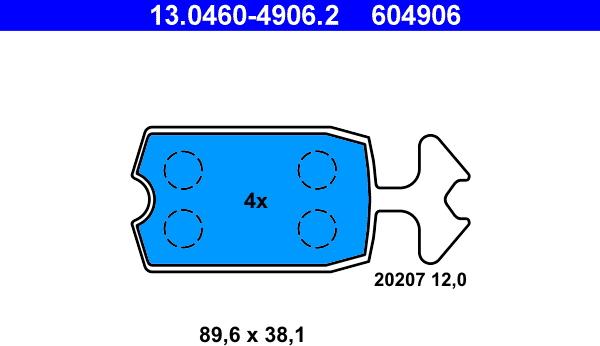 ATE 13.0460-4906.2 - Kit de plaquettes de frein, frein à disque cwaw.fr