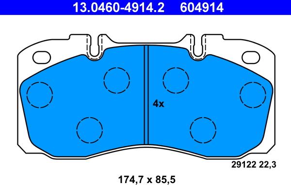 ATE 13.0460-4914.2 - Kit de plaquettes de frein, frein à disque cwaw.fr