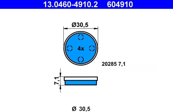 ATE 13.0460-4910.2 - Kit de plaquettes de frein, frein à disque cwaw.fr