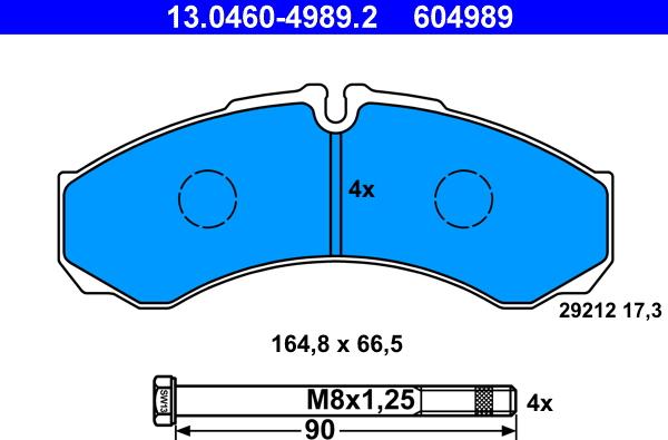 ATE 13.0460-4989.2 - Kit de plaquettes de frein, frein à disque cwaw.fr