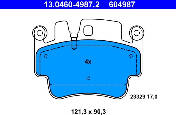 ATE 13.0460-4987.2 - Kit de plaquettes de frein, frein à disque cwaw.fr