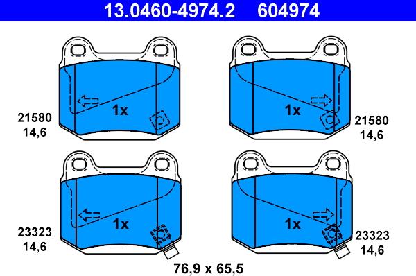 ATE 13.0460-4974.2 - Kit de plaquettes de frein, frein à disque cwaw.fr