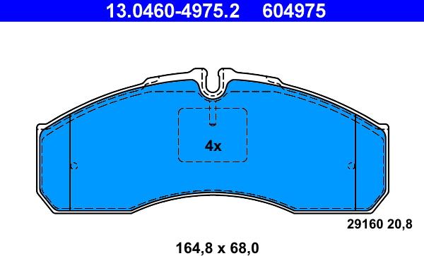 ATE 13.0460-4975.2 - Kit de plaquettes de frein, frein à disque cwaw.fr