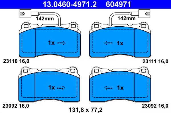 ATE 13.0460-4971.2 - Kit de plaquettes de frein, frein à disque cwaw.fr