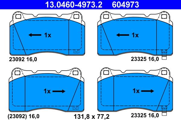 ATE 13.0460-4973.2 - Kit de plaquettes de frein, frein à disque cwaw.fr