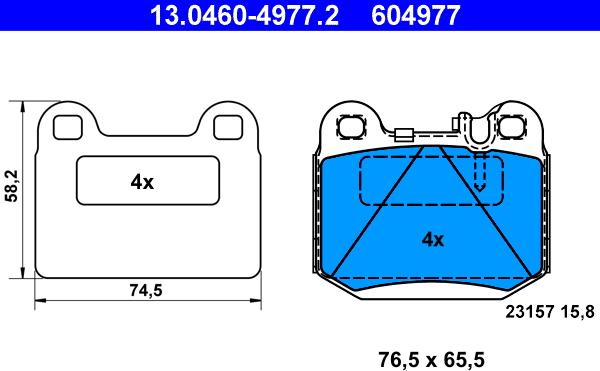 ATE 13.0460-4977.2 - Kit de plaquettes de frein, frein à disque cwaw.fr