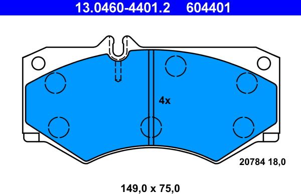 ATE 13.0460-4401.2 - Kit de plaquettes de frein, frein à disque cwaw.fr