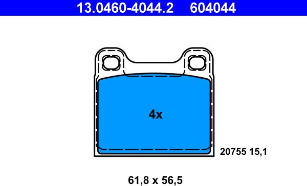 ATE 13.0460-4044.2 - Kit de plaquettes de frein, frein à disque cwaw.fr