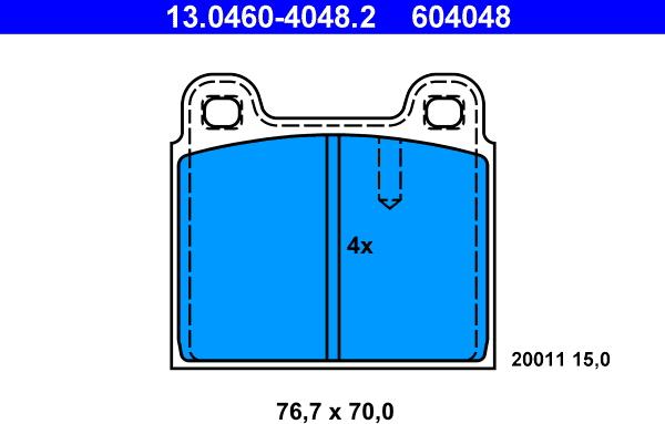 ATE 13.0460-4048.2 - Kit de plaquettes de frein, frein à disque cwaw.fr