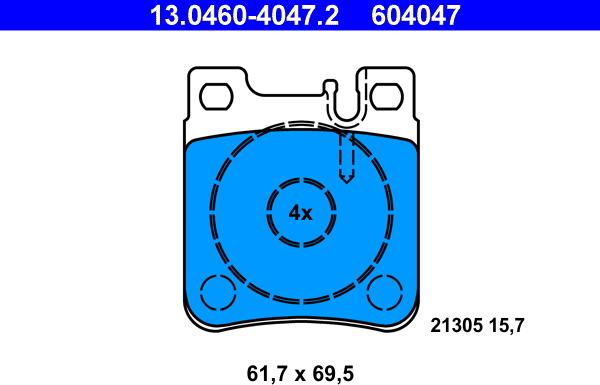 ATE 13.0460-4047.2 - Kit de plaquettes de frein, frein à disque cwaw.fr