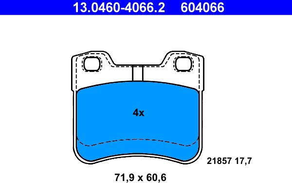 ATE 13.0460-4066.2 - Kit de plaquettes de frein, frein à disque cwaw.fr