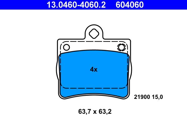 ATE 13.0460-4060.2 - Kit de plaquettes de frein, frein à disque cwaw.fr