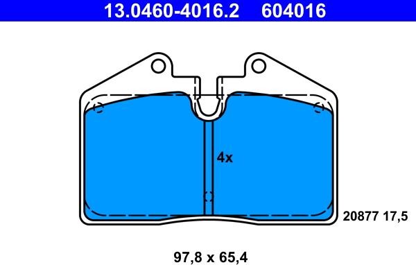 ATE 13.0460-4016.2 - Kit de plaquettes de frein, frein à disque cwaw.fr