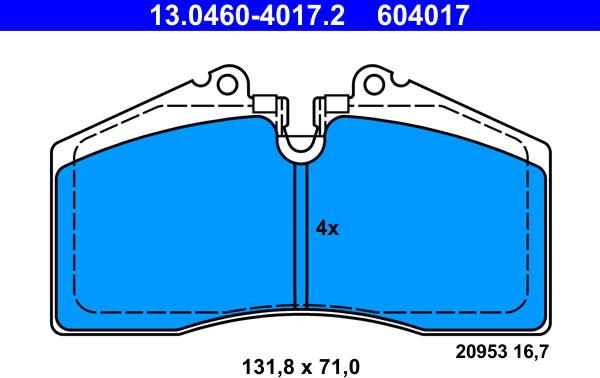 ATE 13.0460-4017.2 - Kit de plaquettes de frein, frein à disque cwaw.fr