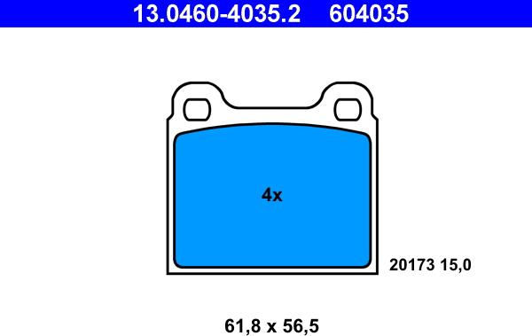 ATE 13.0460-4035.2 - Kit de plaquettes de frein, frein à disque cwaw.fr