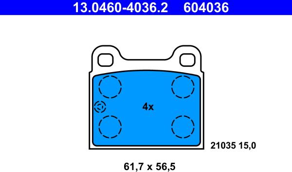 ATE 13.0460-4036.2 - Kit de plaquettes de frein, frein à disque cwaw.fr