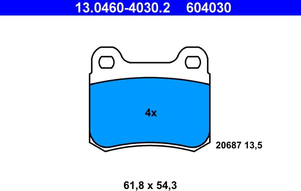 ATE 13.0460-4030.2 - Kit de plaquettes de frein, frein à disque cwaw.fr