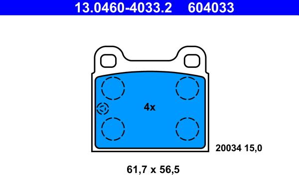 ATE 13.0460-4033.2 - Kit de plaquettes de frein, frein à disque cwaw.fr