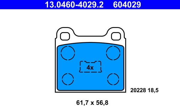 ATE 13.0460-4029.2 - Kit de plaquettes de frein, frein à disque cwaw.fr