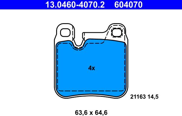 ATE 13.0460-4070.2 - Kit de plaquettes de frein, frein à disque cwaw.fr