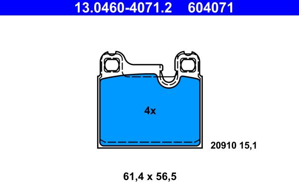 ATE 13.0460-4071.2 - Kit de plaquettes de frein, frein à disque cwaw.fr