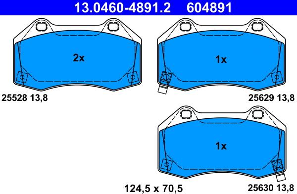 ATE 13.0460-4891.2 - Kit de plaquettes de frein, frein à disque cwaw.fr