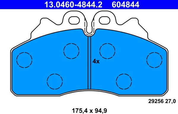 ATE 13.0460-4844.2 - Kit de plaquettes de frein, frein à disque cwaw.fr