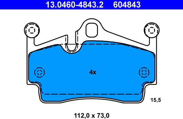 ATE 13.0460-4843.2 - Kit de plaquettes de frein, frein à disque cwaw.fr