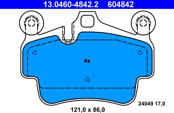 ATE 13.0460-4842.2 - Kit de plaquettes de frein, frein à disque cwaw.fr