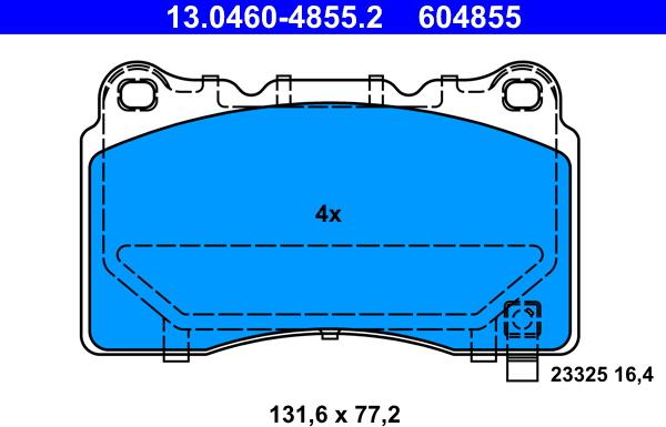 ATE 13.0460-4855.2 - Kit de plaquettes de frein, frein à disque cwaw.fr