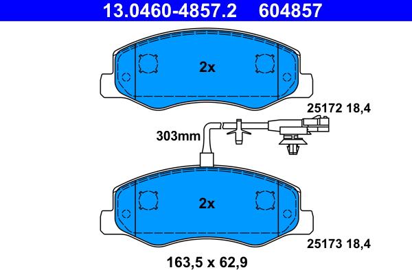 ATE 13.0460-4857.2 - Kit de plaquettes de frein, frein à disque cwaw.fr