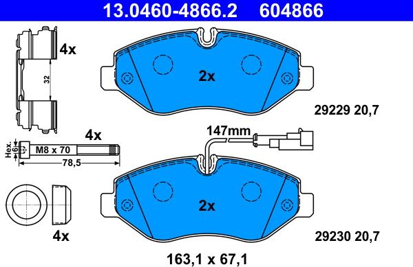 ATE 13.0460-4866.2 - Kit de plaquettes de frein, frein à disque cwaw.fr