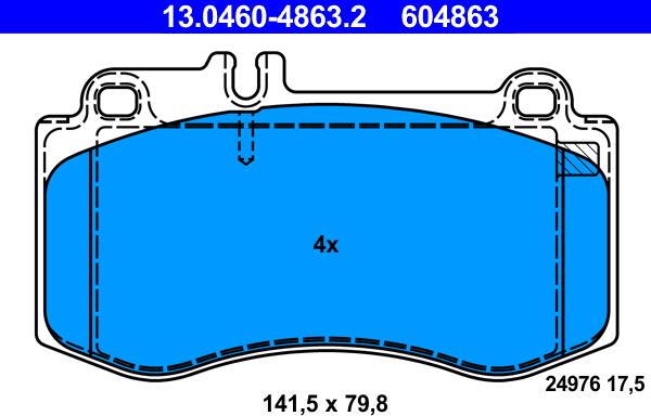 ATE 13.0460-4863.2 - Kit de plaquettes de frein, frein à disque cwaw.fr