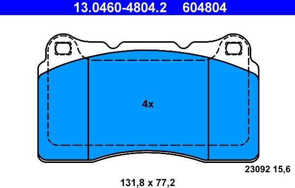 ATE 13.0460-4804.2 - Kit de plaquettes de frein, frein à disque cwaw.fr