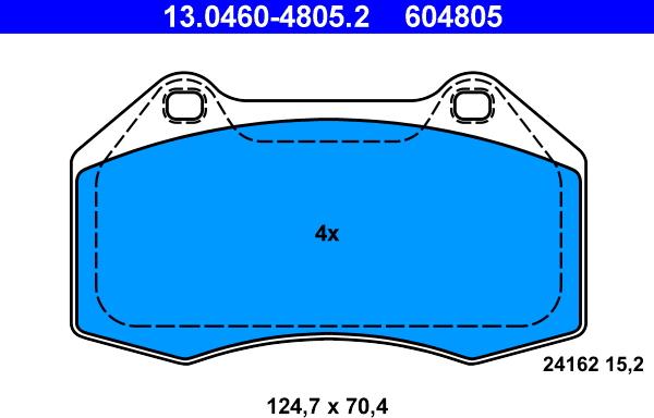 ATE 13.0460-4805.2 - Kit de plaquettes de frein, frein à disque cwaw.fr