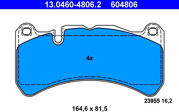 ATE 13.0460-4806.2 - Kit de plaquettes de frein, frein à disque cwaw.fr