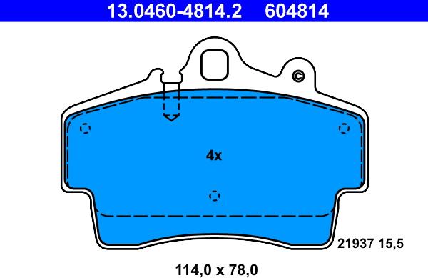 ATE 13.0460-4814.2 - Kit de plaquettes de frein, frein à disque cwaw.fr