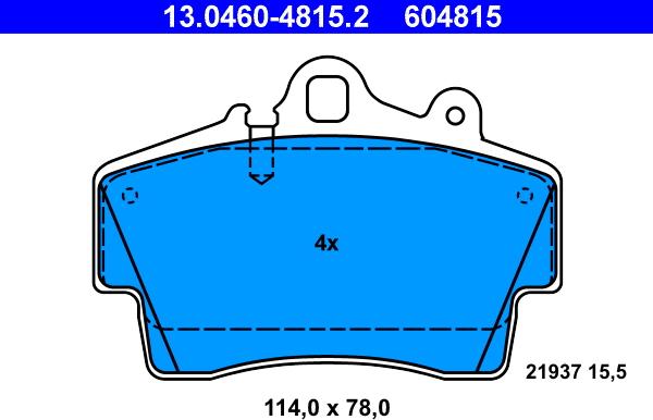 ATE 13.0460-4815.2 - Kit de plaquettes de frein, frein à disque cwaw.fr