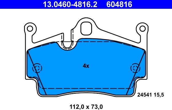 ATE 13.0460-4816.2 - Kit de plaquettes de frein, frein à disque cwaw.fr