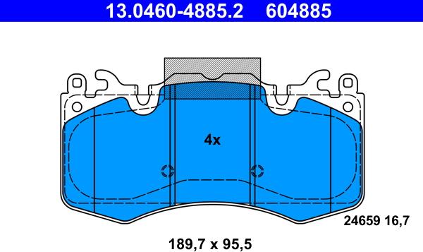 ATE 13.0460-4885.2 - Kit de plaquettes de frein, frein à disque cwaw.fr