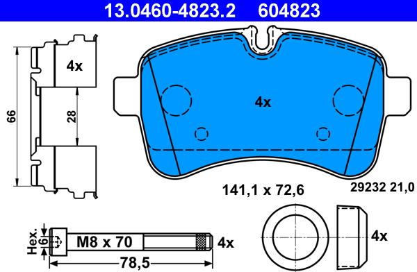 ATE 13.0460-4823.2 - Kit de plaquettes de frein, frein à disque cwaw.fr